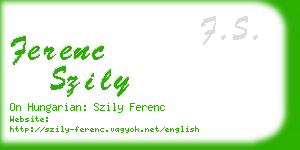 ferenc szily business card